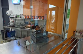 Canteen reception screens NHS and Council approved